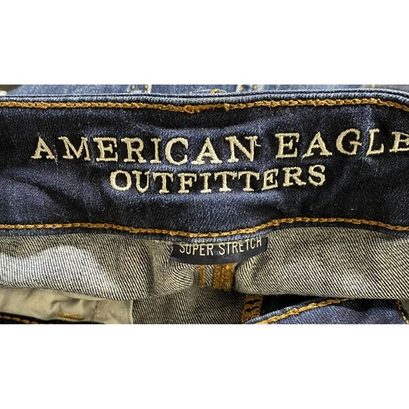 American Eagle Short Sz 0 (25-26 x 3") Womens Hi Rise Shortie Stretch Blue Denim - Picture 4 of 8